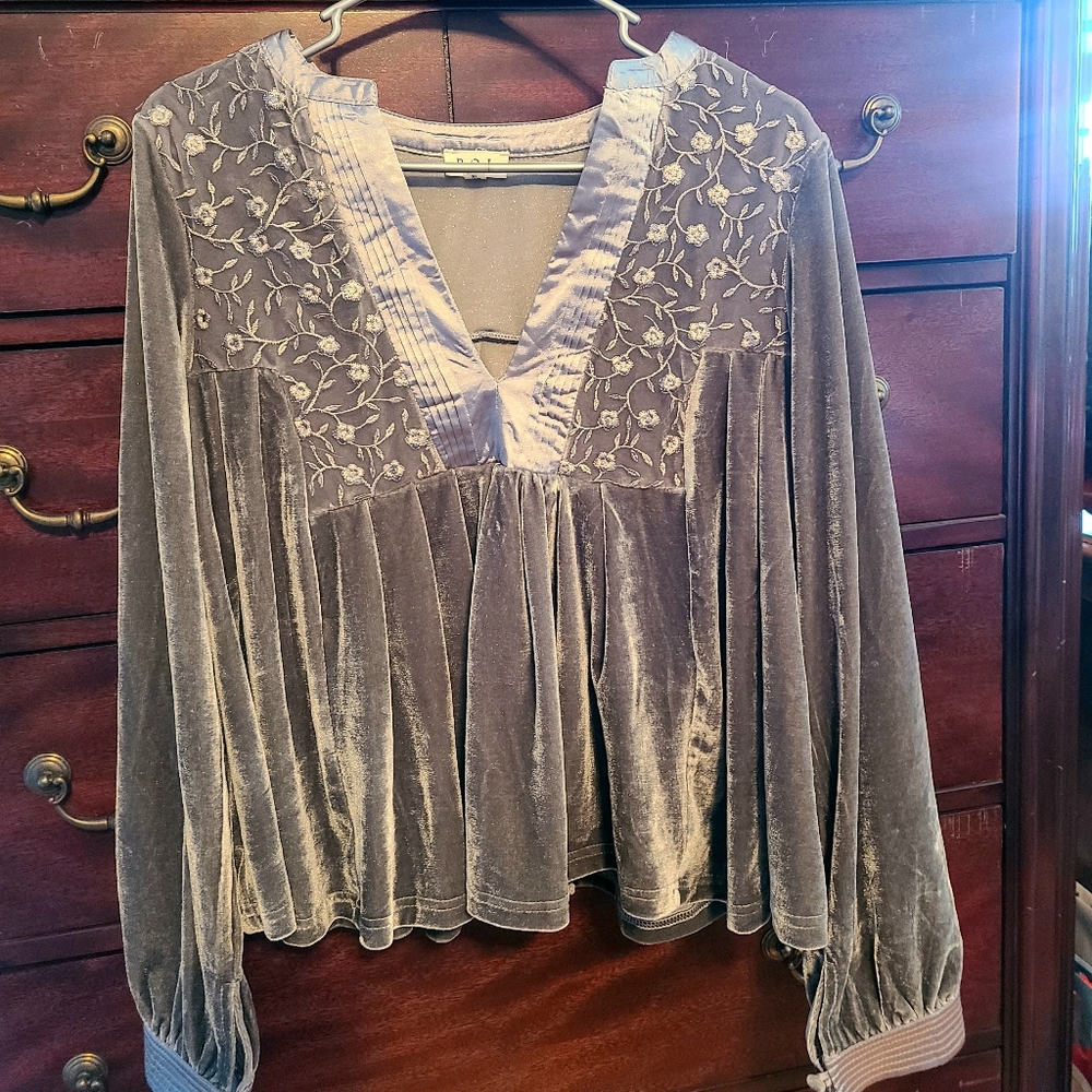 Velvet silver top POL